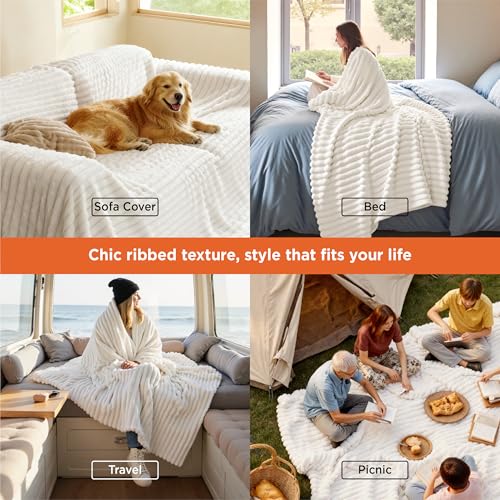 Bedsure GentleSoft Blankets Queen Size for Bed - Cozy Soft Sofa Couch Cover Blankets for Women, Cute Large Bedding Fleece ...