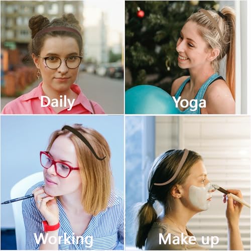 KOVOLITU 3 Pack Headbands Designed for Eyewear,Flex No Pressure Hairbands for Women Comfortable Plastic Headbands with Tee...