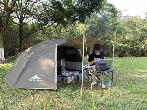 ThreeBears 4-Person Backpacking Tent Shelter, 3000mm Waterproof, Easy Setup, Spacious for Family Outdoor Adventures, Hikin...