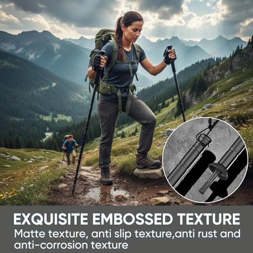 Collapsible Tactical Hiking Trekking Pole,2026 New Aluminum Tactical Walking Stick,Survival Hiking Trekking Pole,Gear for ...