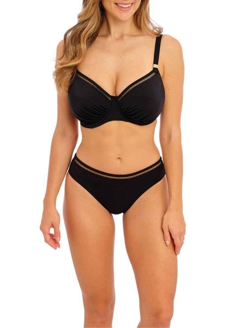Fantasie Swim Women's East Hampton Underwire Gathered Full Cup Bikini Top, Black, 32F