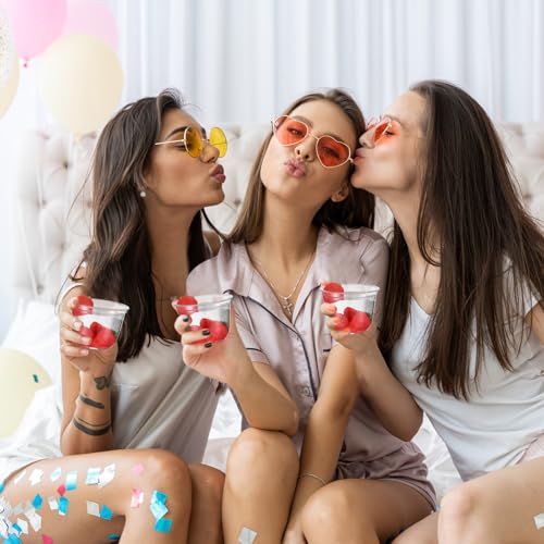Ziliny 100 Pcs Plastic Stemless Wine Glasses Disposable Plastic Wine Glasses for Parties Weddings Birthdays Cocktail(Clea...