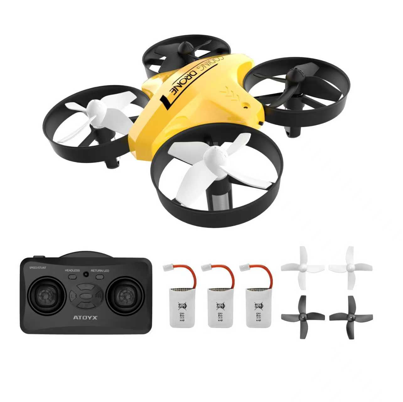 ATOYX Mini Drone, Hand Operated & RC Nano Quadcopter for Kids & Beginners Indoor, with 3 Batteries, Throw to Go, Flips, Obstacle