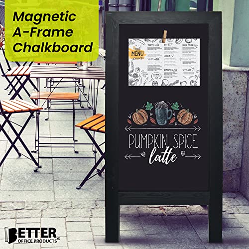 Better Office Products Magnetic A-Frame Chalkboard Sign, Extra Large 20" x 40", Standing Chalkboard Easel, with Chalk Mark...