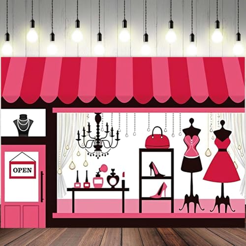5x3ft Cartoon Clothing Store Backdrop Ladies Boutique Clothing Shop Photography Background Shopping Mall Merchandise Dress...