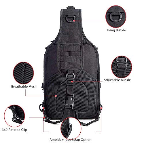 HAOMUK Tactical Sling Bag Pack Military Rover Shoulder Sling Backpack EDC Molle Assault Range Bag