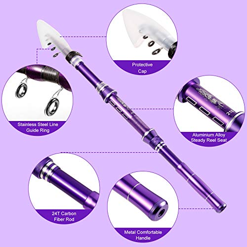 Castaroud Fishing Rod and Reel Combos, Carbon Fiber Telescopic Fishing Pole Kit with Spinning Reel, Fishing Line, Fishing ...