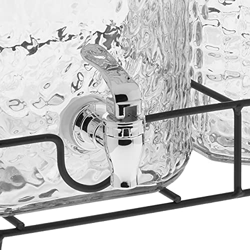 Style Setter Glass Beverage Dispenser with Stand (Set of 2), 1.5 Gallon Glass Drink Dispenser with Stand & Spigot, Party D...