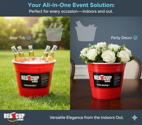 Large Party Ice & Beverage Tub, Durable Plastic Drink Cooler for Parties, Bar & Kitchen, for Holiday, Wine Chiller, Beer &...