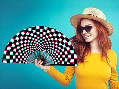 Zolee Large Rave Clack Fan for Line Dancing - Boots on The Ground Popping Folding Hand Fan - for EDM, Music Festival, Hot ...