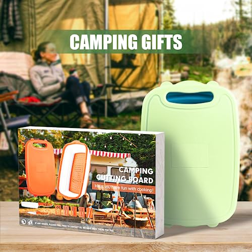 Camping Cutting Board, HI NINGER Collapsible Chopping Board with Colander, 9-In-1 Multi Chopping Board Kitchen Vegetable W...