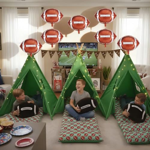 Football Balloons, 27'' Rugby Shaped Aluminum Foil Balloons for Sports Mylar Balloon Footballs Birthday Party Decorations ...