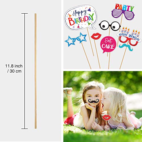 29 Pieces Birthday Photo Booth Props Kit Colorful Funny Kids Birthday Theme Table Centerpiece Craft Cutouts with Glue Poin...