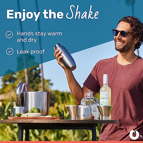 SNOWFOX Premium Vacuum Insulated Stainless Steel Cocktail Shaker, Home Bar Accessories, Elegant Drink Mixer, Leak, Proof L...