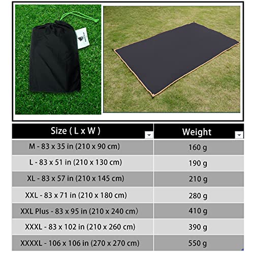 GEERTOP Ultralight Tent Footprint Waterproof Black Tent Tarp Ground Sheet Mat for Under Tent, Camping, Backpacking, Hikin...