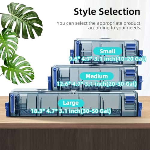 Bluecoco Multi Layer Aquarium Fish Tank Filter with Waterfall Oxygenation Suitable for 20-30 Gallon Fish Tanks, Flexible M...