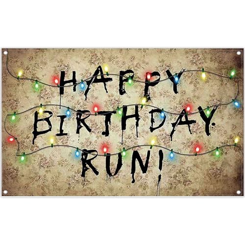 Monalivest 72x43inch Spooky Rustic Alphabet Backdrop Retro Colorful Light Bulbs Background Aldults Kids Birthday Party Bab...