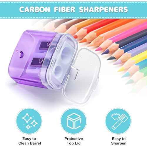 100 Pack Pencil Sharpeners Bulk - Colored Handheld Pencil Crayon Double Hole Sharpener, School Classroom Supplies
