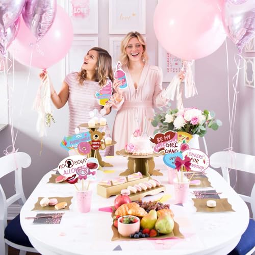 30PCS Galentine's Day Photo Booth Props 2026 Be My Galentine Valentine's Ideas Supplies Girls Gathering Friendship Theme P...