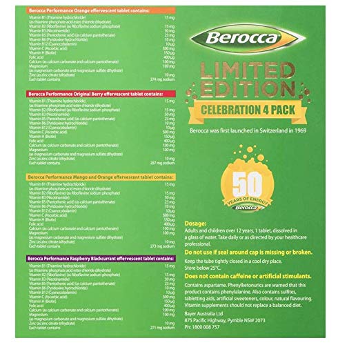 Berocca Performance Effervescent Tablets 60 Count Limited Edition Celebration Pack