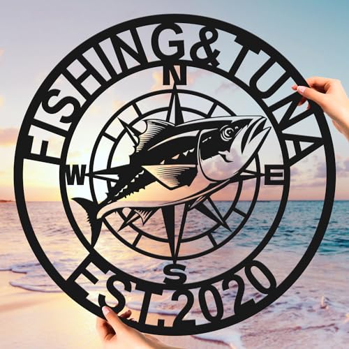 Personalized Custom Fishing Tuna Signs, Tuna Metal Signs, Ocean Adventure, Custom Metal Signs, Custom Metal Wall Art, Home...