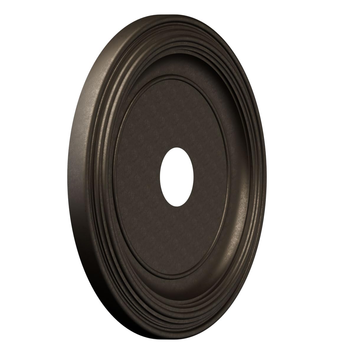 Ekena Millwork 19Od X 3 1/2Id X 1 1/2P Traditional Thermoformed Pvc Ceiling Medallion (Fits Canopies Up To 11 1/2), Metallic Bla