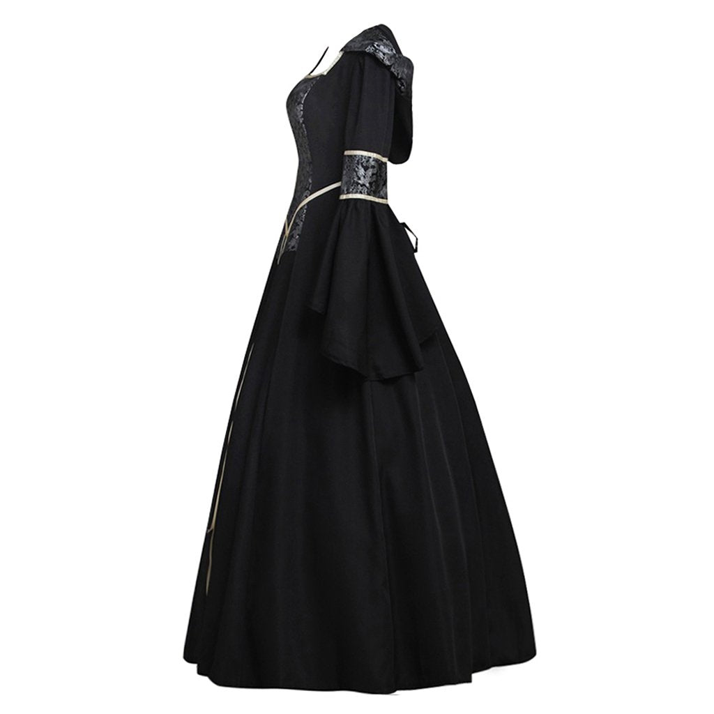 CosplayDiy Women's Medieval Gothic Witch Vampire Costume Dress XL Black