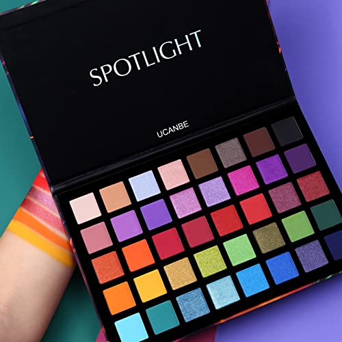 UCANBE Spotlight Eyeshadow Palette Professional 40 Color Eye Shadow Matte Shimmer Makeup Pallet Highly Pigmented Colorful ...