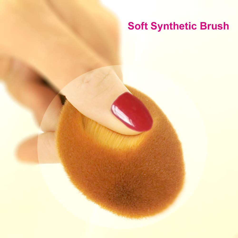JOSALINAS Oval 1# Makeup Brush Upgraded Fast Flawless Application Toothbrush Foundation Concealer Blusher Liquid Cream Powder Co