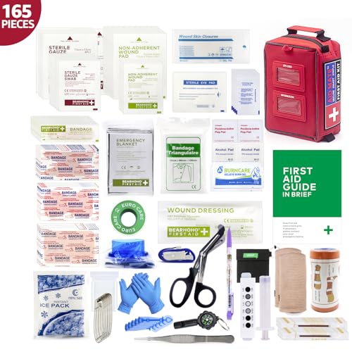 AID MATE Pro First Aid Kit with Molle System Portable Emergency Survival Kits Trauma Medical Kit for Home, Office, Car, Ou...