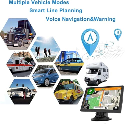 9" Truck GPS Navigator for Car RV – HD Touchscreen, Custom Truck Routing, Free Lifetime 2026 Maps (US/Canada/Mexico), Lane...