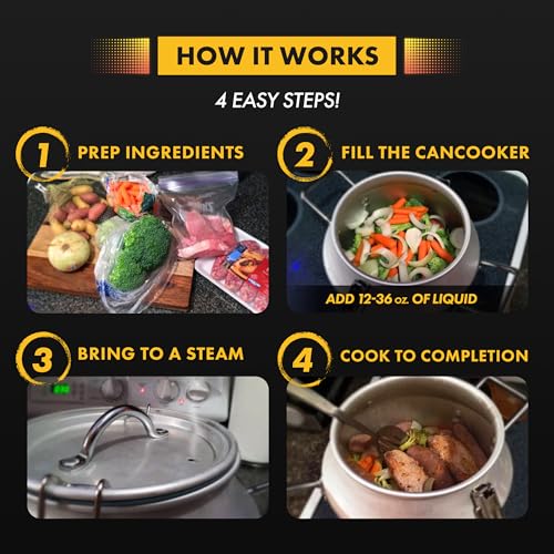 CanCooker Camping Cookware | Butane Stove with Portable Grill Top Conversion, Steam Cooker, Pot Rack, Handle Cover