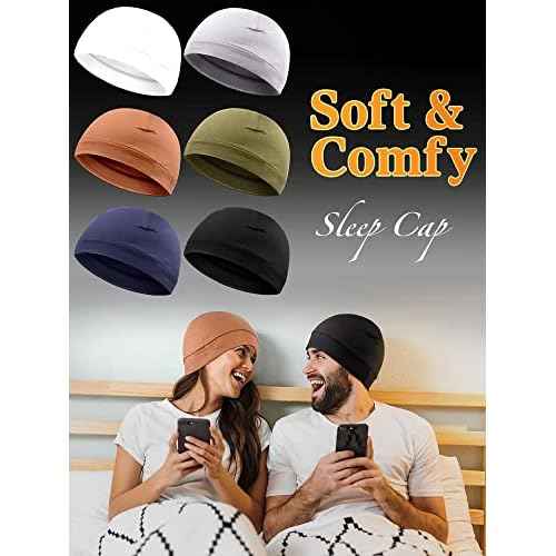 Syhood 6 Pieces Men Skull Caps Cotton Beanies Sleep Hats Multifunctional Helmet Liner Cap for Men and Women