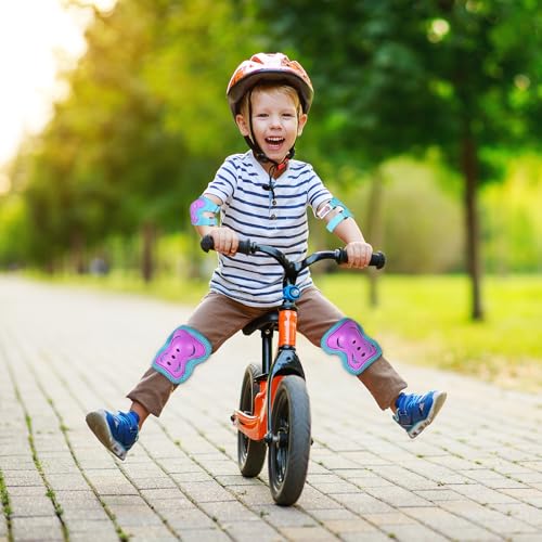 Youth/Kids Knee Pads Elbow Pads Wrist Guards Set for 3-15 Years Kids Protective Gear Set for Roller Skates Cycling Skatebo...