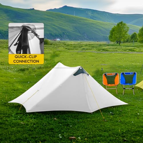 LANSHAN Ultralight Tent 3-Season Backpacking Tent for 1-Person or 2-Person Camping, Trekking, Kayaking, Climbing, Hiking