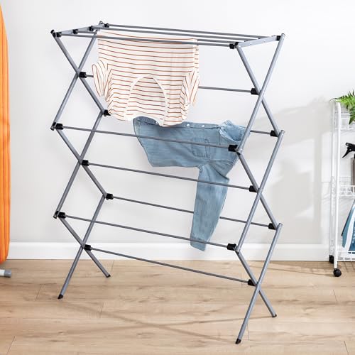 Honey-Can-Do Collapsible Laundry Drying Rack, Sturdy Steel, Foldable & Portable Clothes Drying Rack, Space-Saving Design, ...