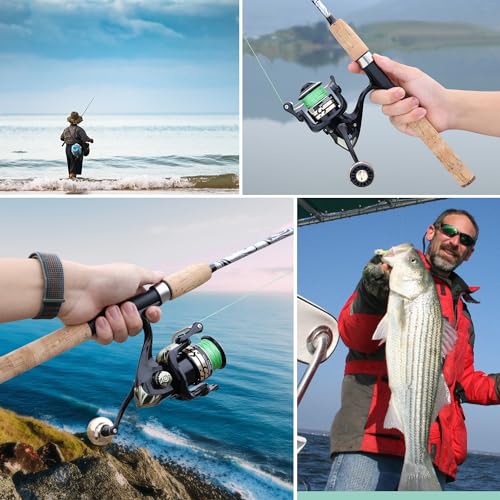 Sougayilang Spinning & Casting Rods, Strong Carbon&Glass Composite Fishing Rod with Stainless Steel Line Guides for Bass, ...