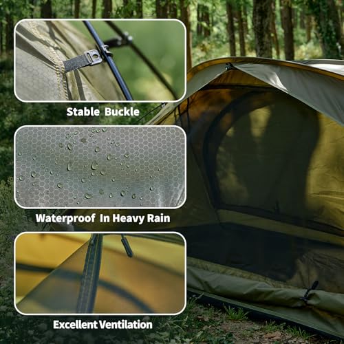 Camping Tent 1 to 2 Person, Backpacking Tent Waterproof & Windproof, Ultralight Instant Tent for Camping, Hiking, Outdoor,...