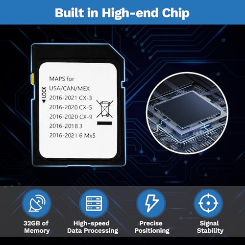 Forccord Latest Version Navigation SD Card Fits for Mazda 2014-2018 - 3, 2016-2024 - Mazda 6/CX-3/MX-5, 2016-2020 - CX-5/C...