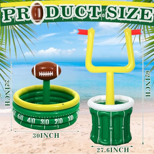 Bencailor 2 Pcs Inflatable Football Cooler for Parties Blow up Drink Rugby Cooler Party Decorations Football Party Supplie...