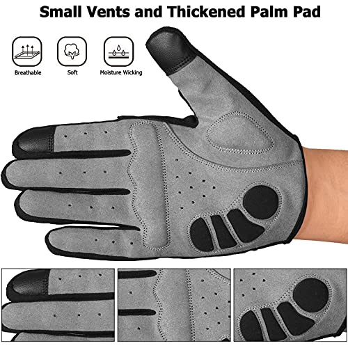 WESTWOOD FOX Cycling Gloves for Men - Full Finger BMX & Mountain Bike Gloves with Touchscreen, MTB, Padded Anti-Slip Grips...