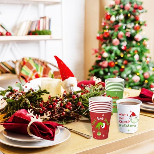 Arsemica 60 Pack Christmas Cups, Funny Christmas Party Supplies, 12 oz Holiday Disposable Coffee Paper Cups, Novelty Xmas ...
