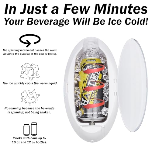 Instant Drink Chiller - Rapid Beverage Chiller for Cans 12 oz or 16 oz & Glass Bottles - Portable Instant Beverage Cooler...
