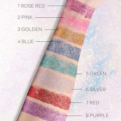 KYDA Body Glitter Stick, Chunky Glitter Gel for Face Body Hair, Sparkling Holographic Mermaid Sequins Paint, Waterproof Mu...