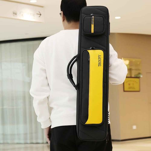 TROUFY High Capacity 4x4 Pool Cue Case with Backpack Straps for 4 Butts 8 Shafts /4B4S Billiard Cue Sticks