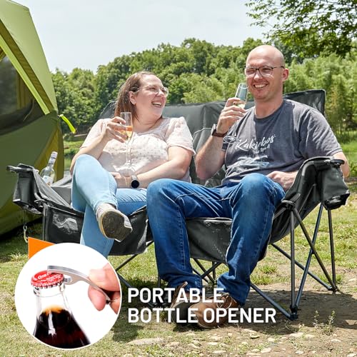 Timber Ridge Double Camping Chair, Heavy Duty Outdoor Folding Camp Couch, Loveseat Camping Chairs Perfect for Campsites, P...