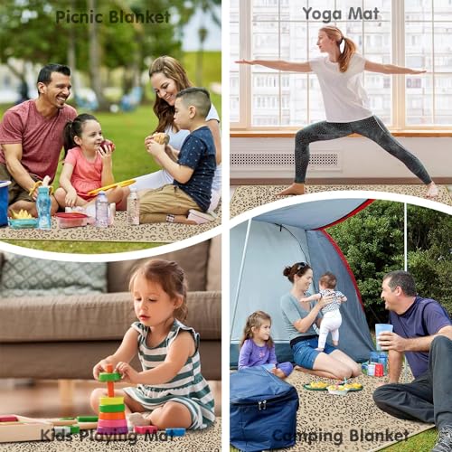 Cuslnox Picnic Blankets Waterproof Foldable Extra Large,80"x 80" Outdoor Beach Blanket Sandproof,3-Layer Lightweight Handy...