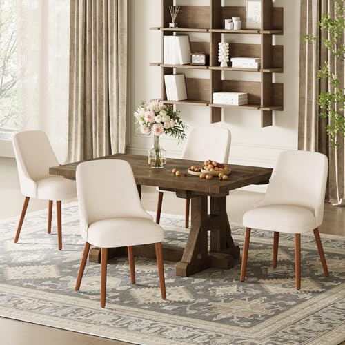 MALOL Dining Chairs Set of 2, Upholstered Dining Room Chair with Wood Legs, High-Back Padded Kitchen Chairs for Dining Roo...