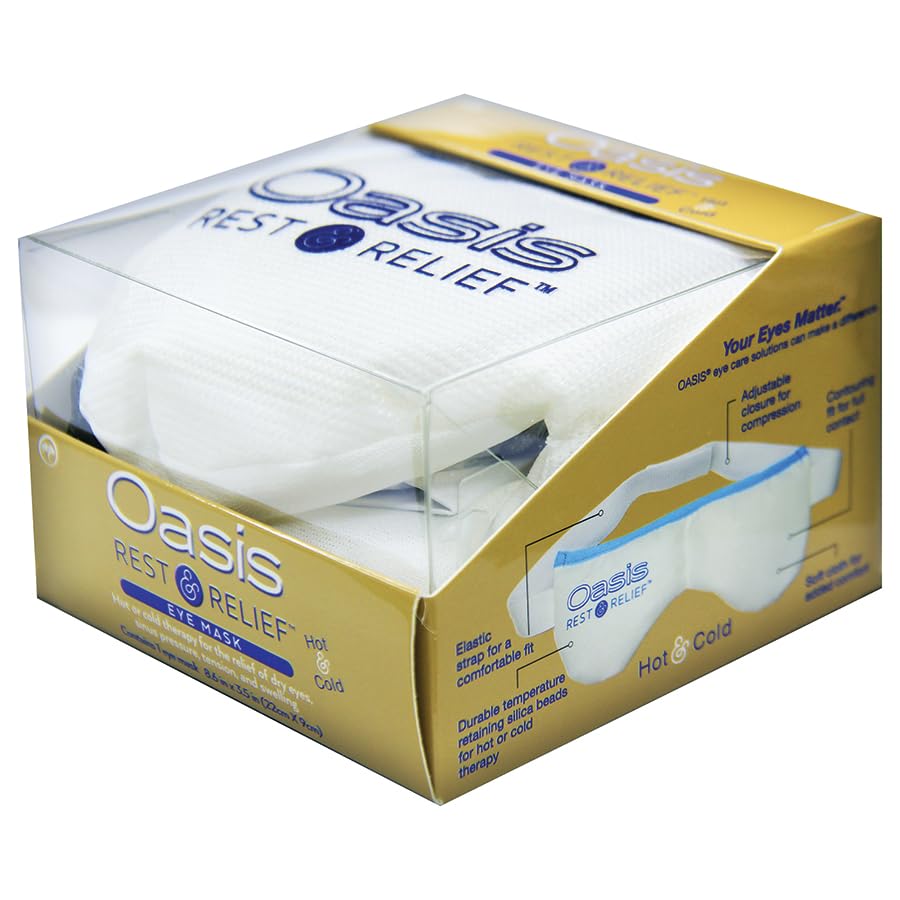 OM8000 - Oasis Rest & Relief® Hot and Cold Therapy Adjustable Eye Mask | Soothing Relief | Compress for Dry Eyes