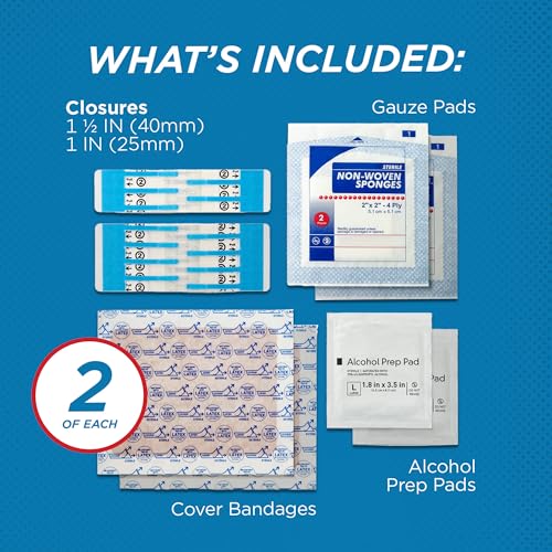 Clozex Complete Emergency Laceration Kit - Repair Wounds Without Stitches, FSA HSA Eligible Skin Clean Cover Closure Devic...